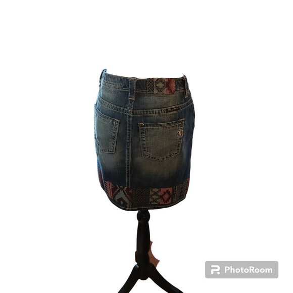 Miss Me Skirt Denim Mini Embroidery Tapestry Hem(27) - Picture 2 of 6